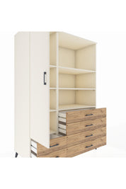 Kronos Dolap 7 Raflı 6 Çekmeceli Tek Kapaklı 132x59x195 Aytaşı-Aytaşı/Çam