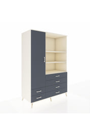 Kronos Dolap 7 Raflı 6 Çekmeceli Tek Kapaklı 132x59x195 Aytaşı-Antrasit/Antrasit