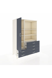 Kronos Dolap 7 Raflı 6 Çekmeceli Tek Kapaklı 132x59x195 Aytaşı-Antrasit/Antrasit