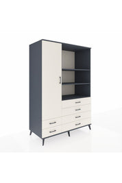 Kronos Dolap 7 Raflı 6 Çekmeceli Tek Kapaklı 132x59x195 Antrasit-Aytaşı/Aytaşı