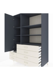 Kronos Dolap 7 Raflı 6 Çekmeceli Tek Kapaklı 132x59x195 Antrasit-Antrasit/Aytaşı