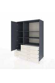 Kronos Dolap 7 Raflı 6 Çekmeceli Tek Kapaklı 132x59x195 Antrasit-Antrasit/Aytaşı