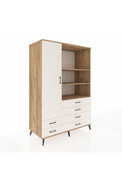 Kronos Dolap 7 Raflı 6 Çekmeceli Tek Kapaklı 132x59x195 Çam-Aytaşı/Aytaşı