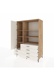 Kronos Dolap 7 Raflı 6 Çekmeceli Tek Kapaklı 132x59x195 Çam-Aytaşı/Aytaşı