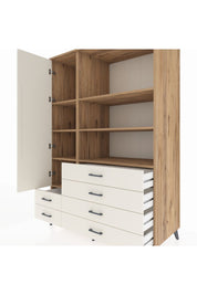 Kronos Dolap 7 Raflı 6 Çekmeceli Tek Kapaklı 132x59x195 Çam-Aytaşı/Aytaşı