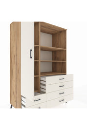 Kronos Dolap 7 Raflı 6 Çekmeceli Tek Kapaklı 132x59x195 Çam-Aytaşı/Aytaşı