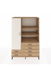 Kronos Dolap 7 Raflı 6 Çekmeceli Tek Kapaklı 132x59x195 Çam-Aytaşı/Çam