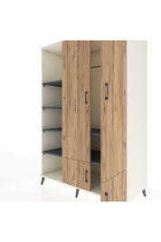 Kronos Dolap 6 Raflı 4 Kapaklı Tek Askılı 132x59x195 Aytaşı-Çam/Antrasit