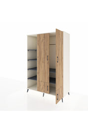 Kronos Dolap 6 Raflı 4 Kapaklı Tek Askılı 132x59x195 Aytaşı-Çam/Antrasit