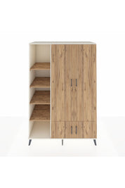 Kronos Dolap 6 Raflı 4 Kapaklı Tek Askılı 132x59x195 Aytaşı-Çam/Çam