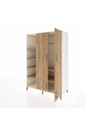 Kronos Dolap 6 Raflı 4 Kapaklı Tek Askılı 132x59x195 Aytaşı-Çam/Çam