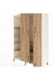 Kronos Dolap 6 Raflı 4 Kapaklı Tek Askılı 132x59x195 Aytaşı-Çam/Çam