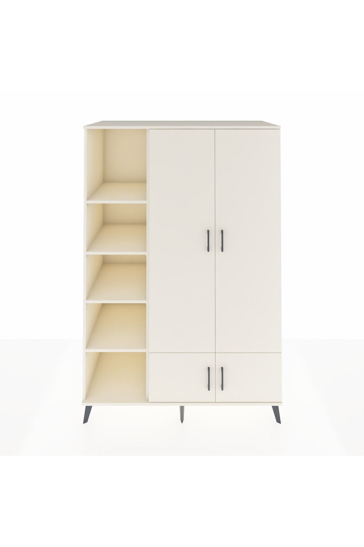 Kronos Dolap 6 Raflı 4 Kapaklı Tek Askılı 132x59x195 Aytaşı-Aytaşı/Aytaşı