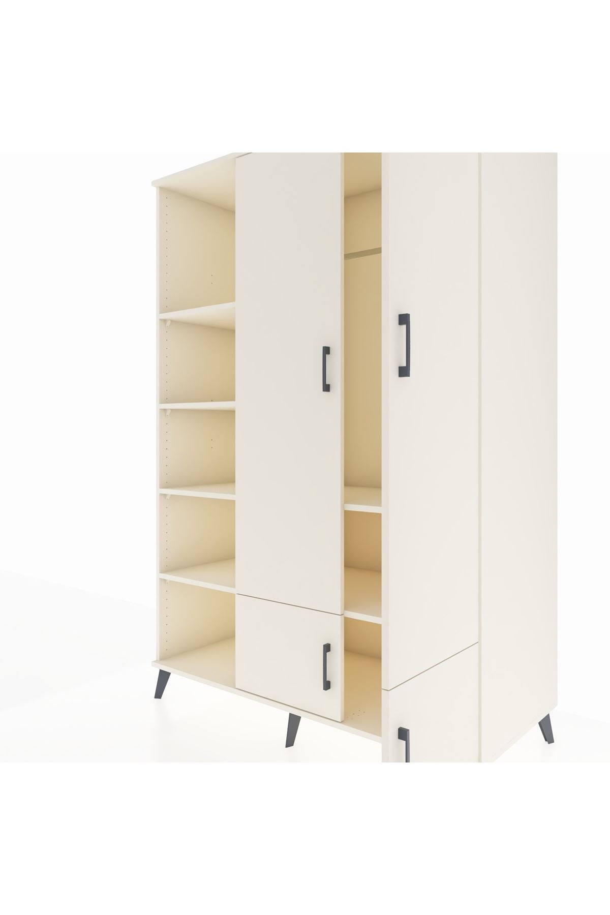 Kronos Dolap 6 Raflı 4 Kapaklı Tek Askılı 132x59x195 Aytaşı-Aytaşı/Aytaşı