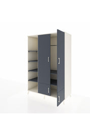 Kronos Dolap 6 Raflı 4 Kapaklı Tek Askılı 132x59x195 Aytaşı-Antrasit/Antrasit