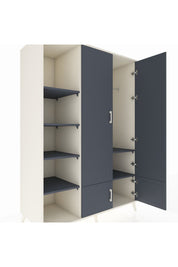 Kronos Dolap 6 Raflı 4 Kapaklı Tek Askılı 132x59x195 Aytaşı-Antrasit/Antrasit