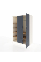 Kronos Dolap 6 Raflı 4 Kapaklı Tek Askılı 132x59x195 Aytaşı-Antrasit/Çam