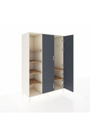 Kronos Dolap 6 Raflı 4 Kapaklı Tek Askılı 132x59x195 Aytaşı-Antrasit/Çam