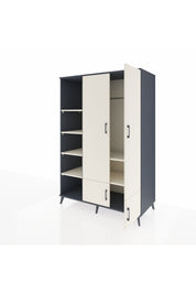 Kronos Dolap 6 Raflı 4 Kapaklı Tek Askılı 132x59x195 Antrasit-Aytaşı/Aytaşı