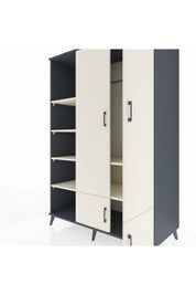 Kronos Dolap 6 Raflı 4 Kapaklı Tek Askılı 132x59x195 Antrasit-Aytaşı/Aytaşı