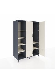 Kronos Dolap 6 Raflı 4 Kapaklı Tek Askılı 132x59x195 Antrasit-Aytaşı/Aytaşı