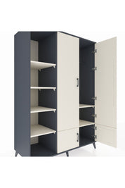 Kronos Dolap 6 Raflı 4 Kapaklı Tek Askılı 132x59x195 Antrasit-Aytaşı/Aytaşı