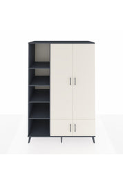 Kronos Dolap 6 Raflı 4 Kapaklı Tek Askılı 132x59x195 Antrasit-Aytaşı/Antrasit