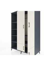 Kronos Dolap 6 Raflı 4 Kapaklı Tek Askılı 132x59x195 Antrasit-Aytaşı/Antrasit