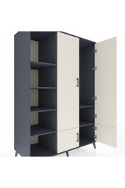 Kronos Dolap 6 Raflı 4 Kapaklı Tek Askılı 132x59x195 Antrasit-Aytaşı/Antrasit