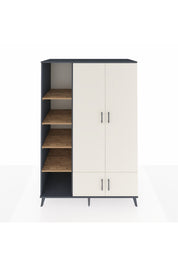 Kronos Dolap 6 Raflı 4 Kapaklı Tek Askılı 132x59x195 Antrasit-Aytaşı/Çam