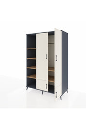 Kronos Dolap 6 Raflı 4 Kapaklı Tek Askılı 132x59x195 Antrasit-Aytaşı/Çam