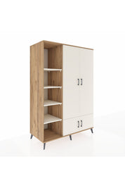 Kronos Dolap 6 Raflı 4 Kapaklı Tek Askılı 132x59x195 Çam-Aytaşı/Aytaşı