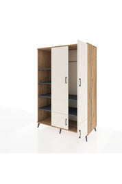 Kronos Dolap 6 Raflı 4 Kapaklı Tek Askılı 132x59x195 Çam-Aytaşı/Antrasit