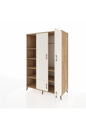 Kronos Dolap 6 Raflı 4 Kapaklı Tek Askılı 132x59x195 Çam-Aytaşı/Çam