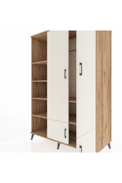 Kronos Dolap 6 Raflı 4 Kapaklı Tek Askılı 132x59x195 Çam-Aytaşı/Çam