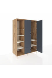 Kronos Dolap 6 Raflı 4 Kapaklı Tek Askılı 132x59x195 Çam-Antrasit/Aytaşı