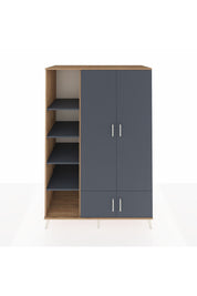 Kronos Dolap 6 Raflı 4 Kapaklı Tek Askılı 132x59x195 Çam-Antrasit/Antrasit