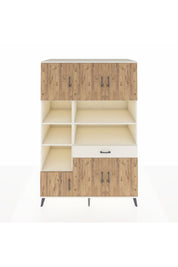 Kronos Dolap 10 Raflı Tek Çekmeceli 6 Kapaklı 132x59x195 Aytaşı-Çam/Aytaşı