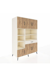 Kronos Dolap 10 Raflı Tek Çekmeceli 6 Kapaklı 132x59x195 Aytaşı-Çam/Aytaşı