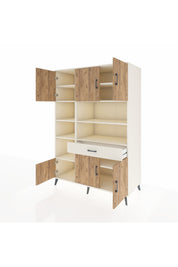 Kronos Dolap 10 Raflı Tek Çekmeceli 6 Kapaklı 132x59x195 Aytaşı-Çam/Aytaşı