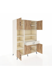 Kronos Dolap 10 Raflı Tek Çekmeceli 6 Kapaklı 132x59x195 Aytaşı-Çam/Aytaşı