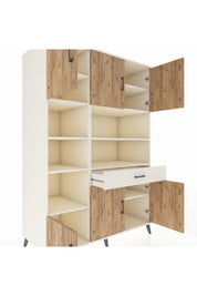 Kronos Dolap 10 Raflı Tek Çekmeceli 6 Kapaklı 132x59x195 Aytaşı-Çam/Aytaşı