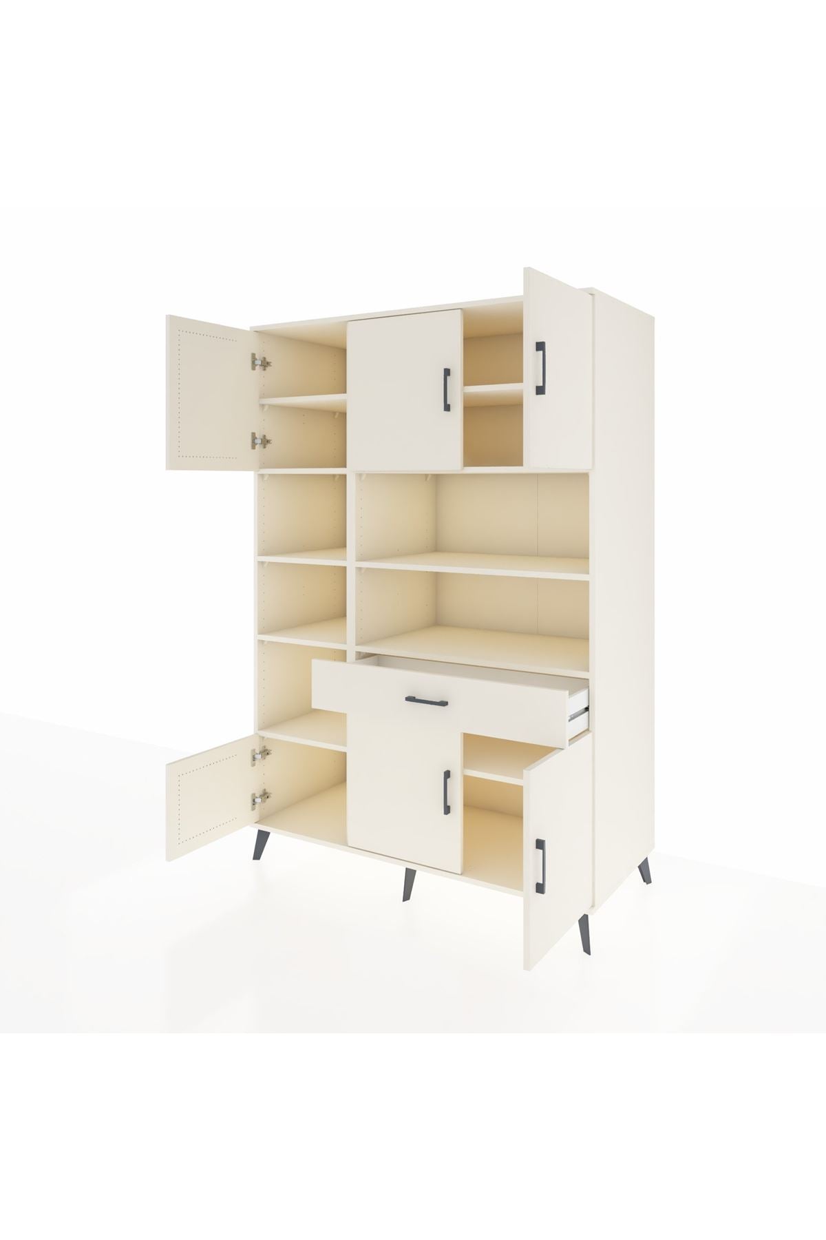 Kronos Dolap 10 Raflı Tek Çekmeceli 6 Kapaklı 132x59x195 Aytaşı-Aytaşı/Aytaşı