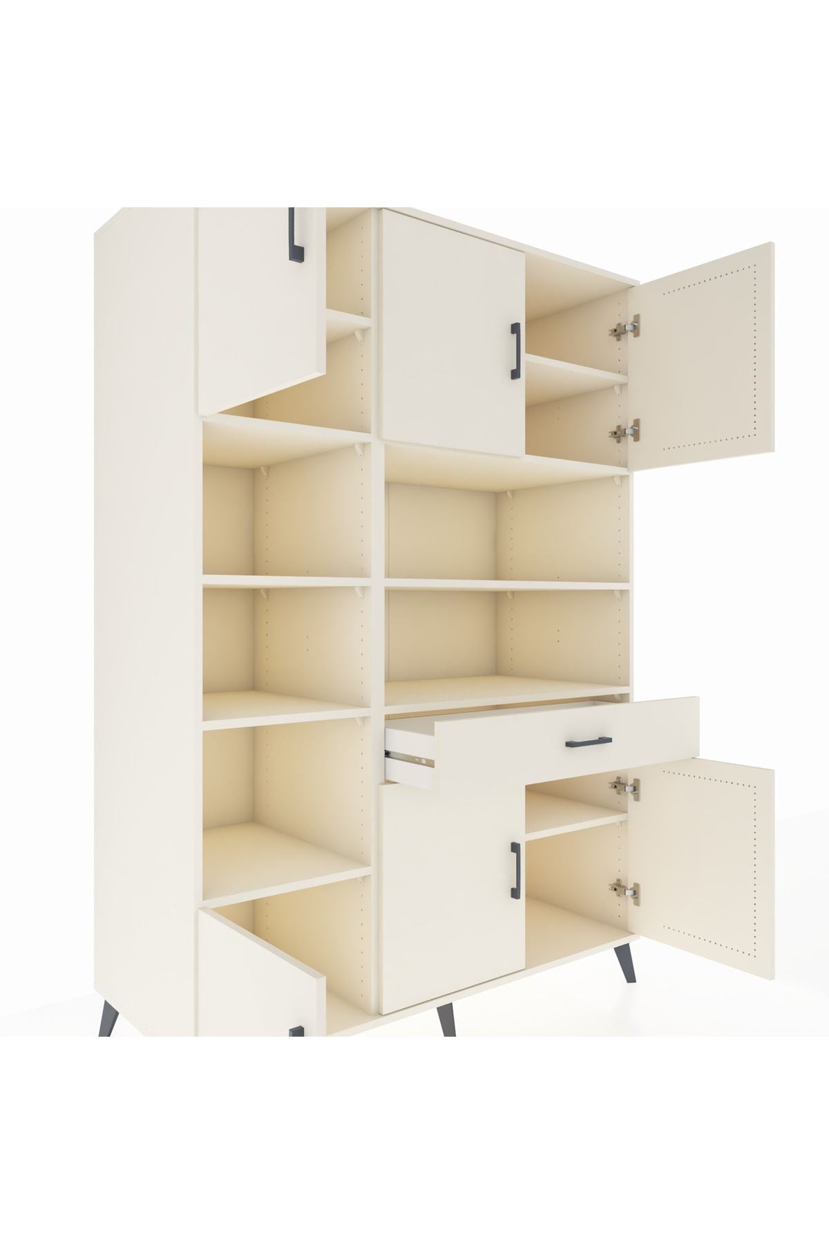 Kronos Dolap 10 Raflı Tek Çekmeceli 6 Kapaklı 132x59x195 Aytaşı-Aytaşı/Aytaşı