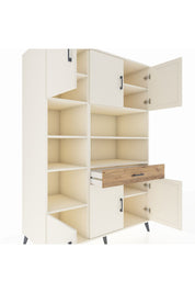 Kronos Dolap 10 Raflı Tek Çekmeceli 6 Kapaklı 132x59x195 Aytaşı-Aytaşı/Çam