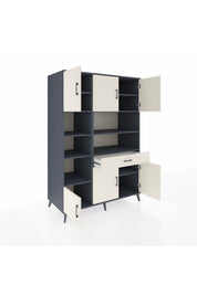 Kronos Dolap 10 Raflı Tek Çekmeceli 6 Kapaklı 132x59x195 Antrasit-Aytaşı/Aytaşı