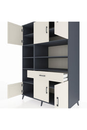 Kronos Dolap 10 Raflı Tek Çekmeceli 6 Kapaklı 132x59x195 Antrasit-Aytaşı/Aytaşı