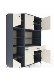 Kronos Dolap 10 Raflı Tek Çekmeceli 6 Kapaklı 132x59x195 Antrasit-Aytaşı/Aytaşı