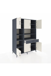 Kronos Dolap 10 Raflı Tek Çekmeceli 6 Kapaklı 132x59x195 Antrasit-Aytaşı/Antrasit