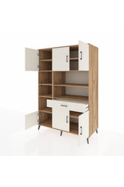 Kronos Dolap 10 Raflı Tek Çekmeceli 6 Kapaklı 132x59x195 Çam-Aytaşı/Aytaşı